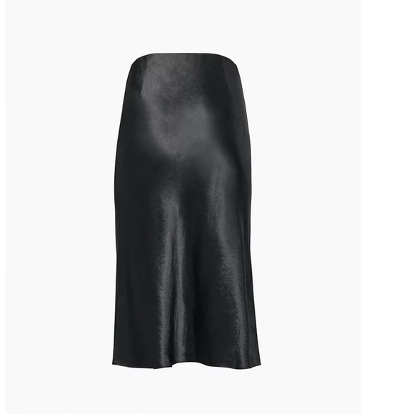 Aritzia Babaton Black Satin Slip Midi Skirt Size 12 - Picture 8 of 16
